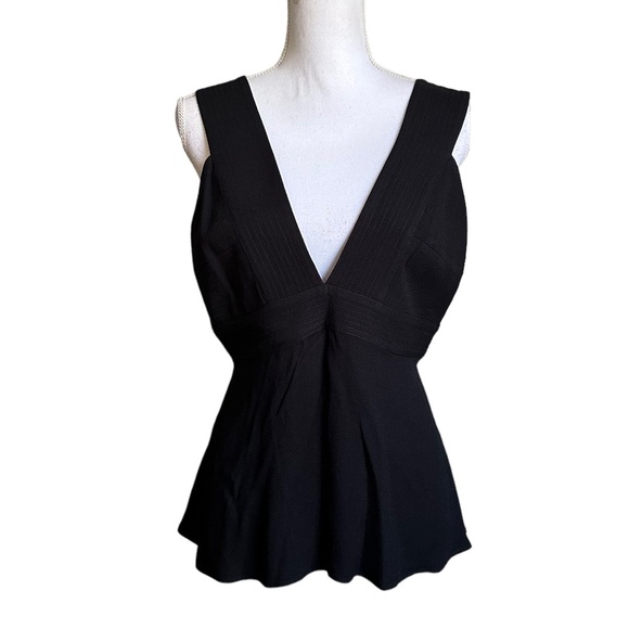 Trouvé Black V-neck Plunging Neckline Back Zipper Top Size M - Picture 3 of 17
